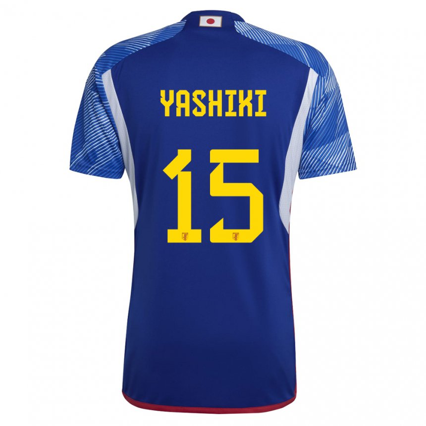 Mulher Camisola Japonesa Yusei Yashiki #15 Azul Real Principal 22-24 Camisa