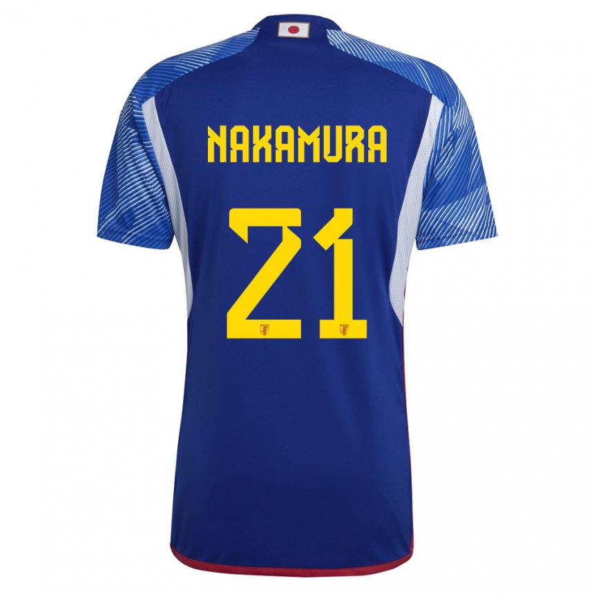 Mulher Camisola Japonesa Jiro Nakamura #21 Azul Real Principal 22-24 Camisa