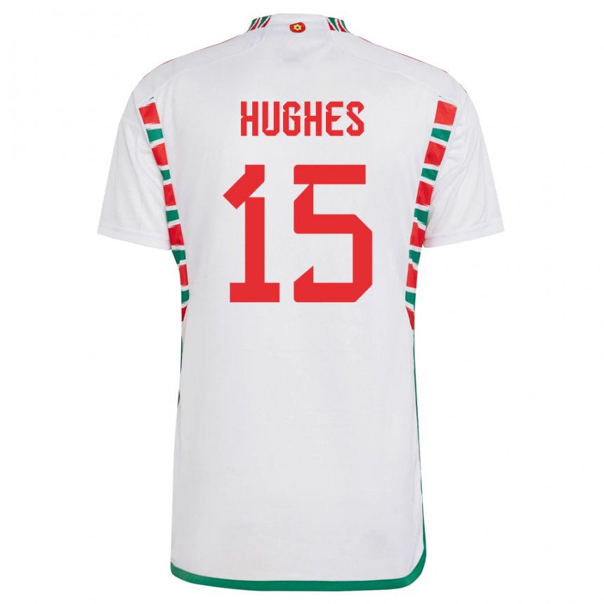 Mulher Camisola Galesa Elise Hughes #15 Branco Alternativa 22-24 Camisa