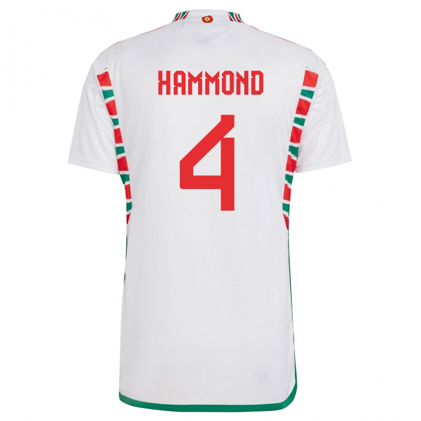 Mulher Camisola Galesa Ben Hammond #4 Branco Alternativa 22-24 Camisa
