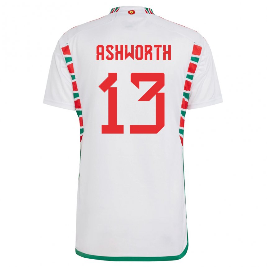 Mulher Camisola Galesa Fin Ashworth #13 Branco Alternativa 22-24 Camisa