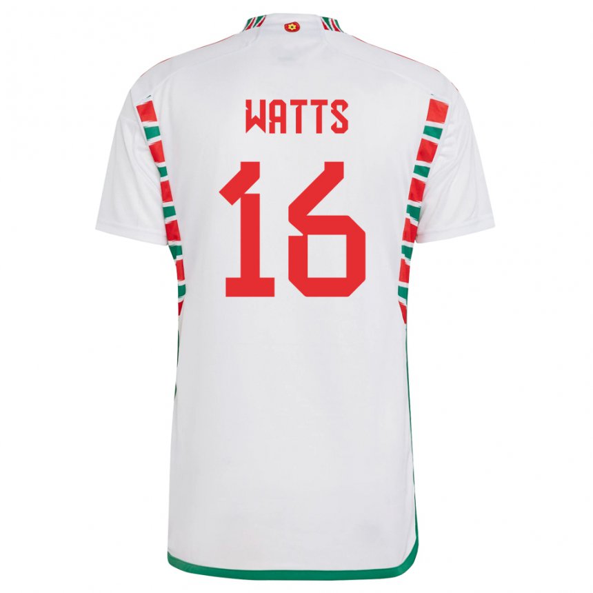Mulher Camisola Galesa Daniel Watts #16 Branco Alternativa 22-24 Camisa