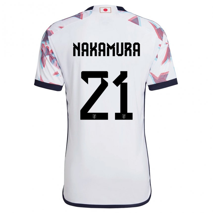 Mulher Camisola Japonesa Jiro Nakamura #21 Branco Alternativa 22-24 Camisa