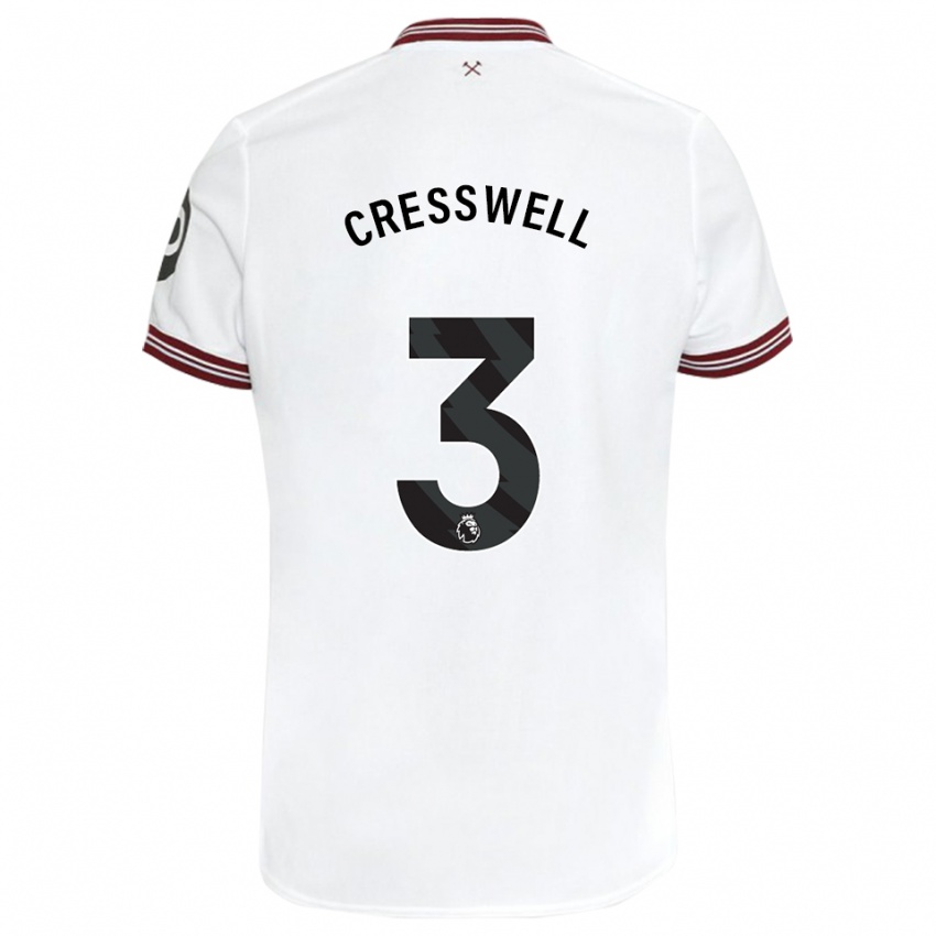 Criança Camisola Aaron Cresswell #3 Branco Alternativa 2023/24 Camisa