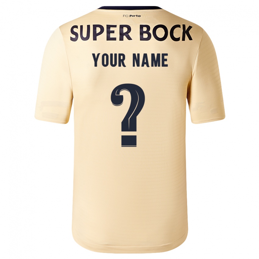 Criança Camisola Seu Nome #0 Bege-Dourado Alternativa 2023/24 Camisa