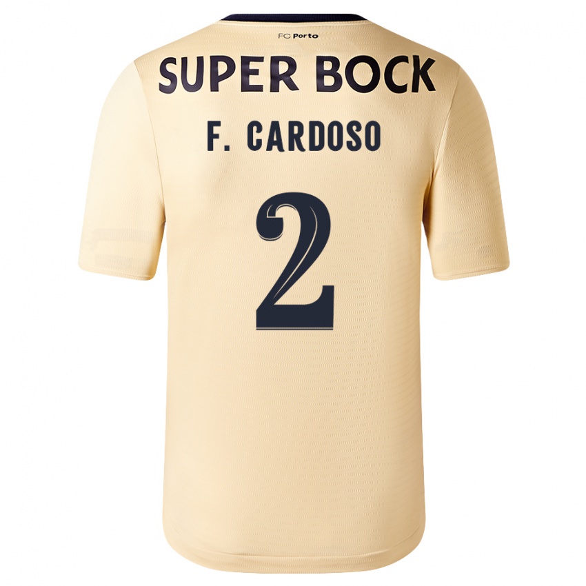 Criança Camisola Fabio Cardoso #2 Bege-Dourado Alternativa 2023/24 Camisa