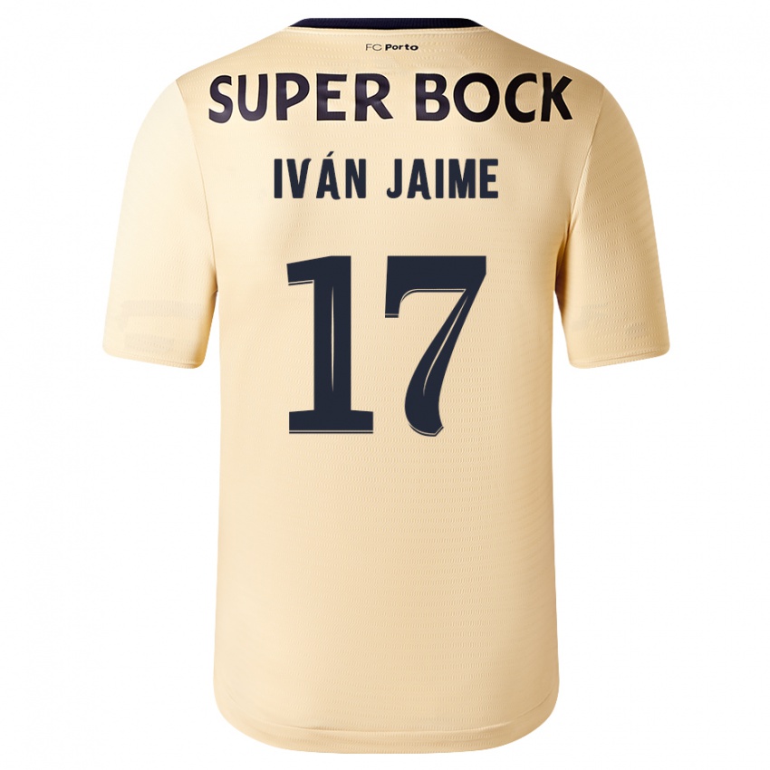 Criança Camisola Iván Jaime #17 Bege-Dourado Alternativa 2023/24 Camisa