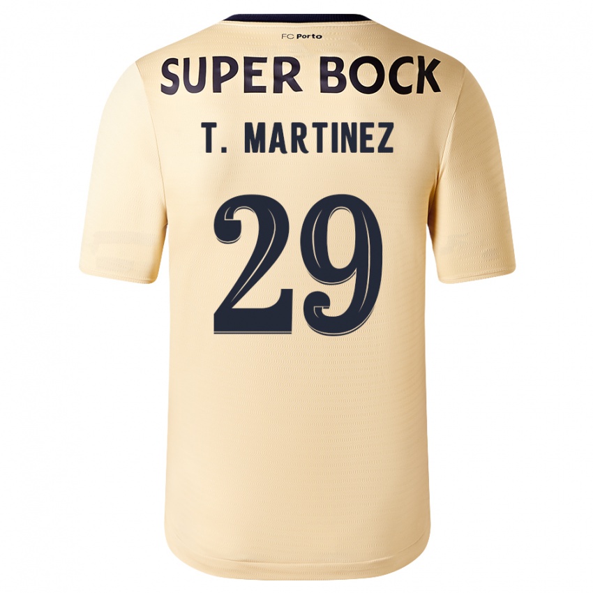 Criança Camisola Toni Martinez #29 Bege-Dourado Alternativa 2023/24 Camisa
