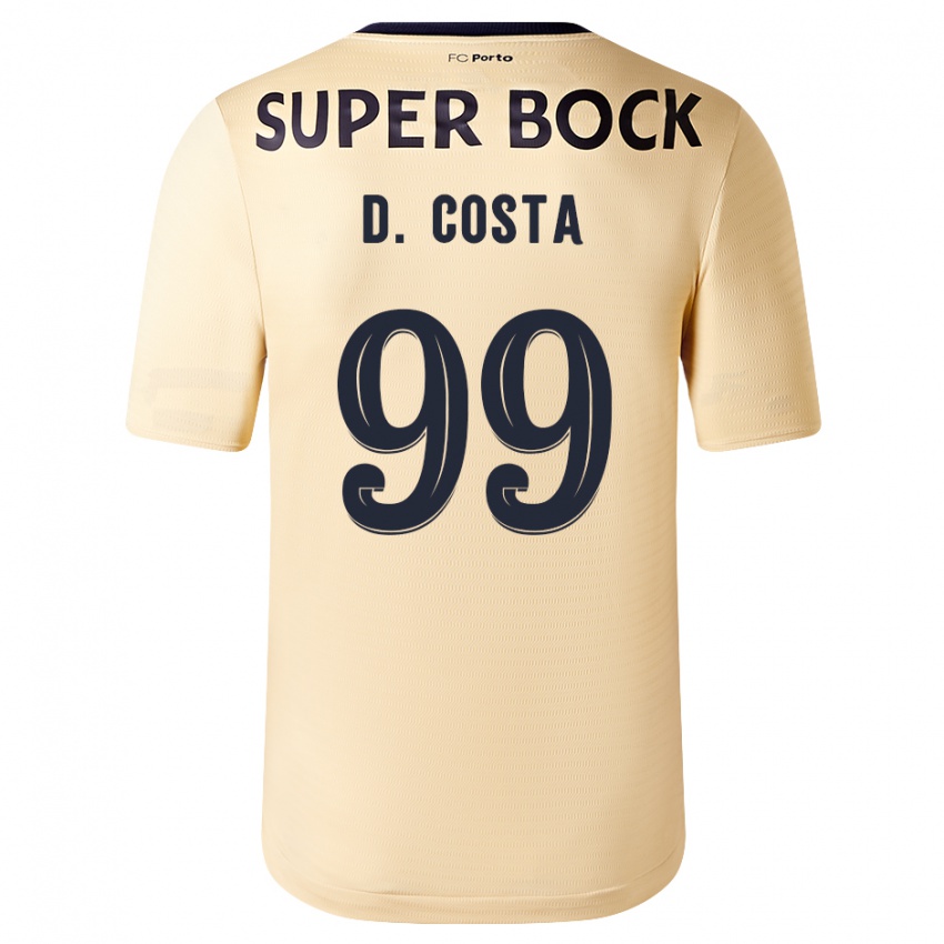 Criança Camisola Diogo Costa #99 Bege-Dourado Alternativa 2023/24 Camisa