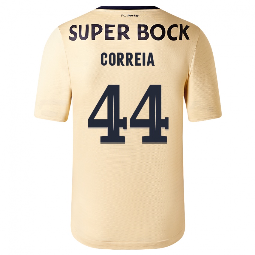 Criança Camisola Romain Correia #44 Bege-Dourado Alternativa 2023/24 Camisa