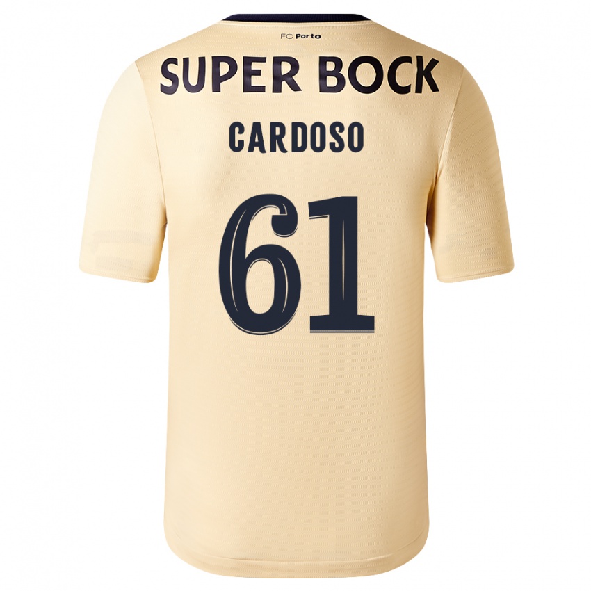 Criança Camisola Ivan Cardoso #61 Bege-Dourado Alternativa 2023/24 Camisa