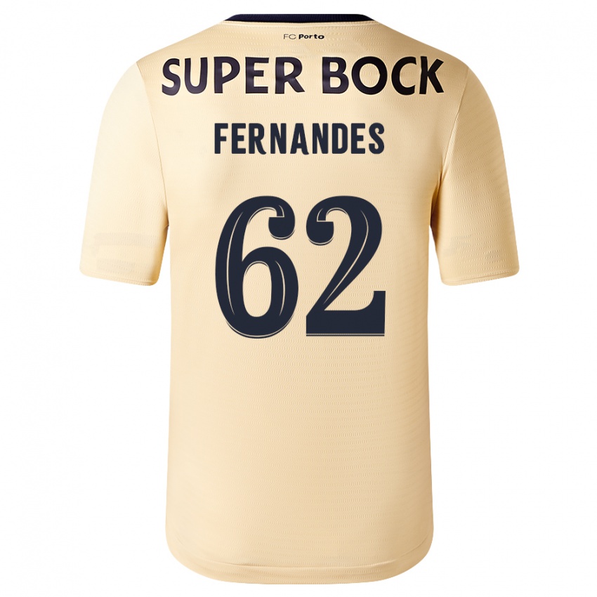 Criança Camisola Rodrigo Fernandes #62 Bege-Dourado Alternativa 2023/24 Camisa
