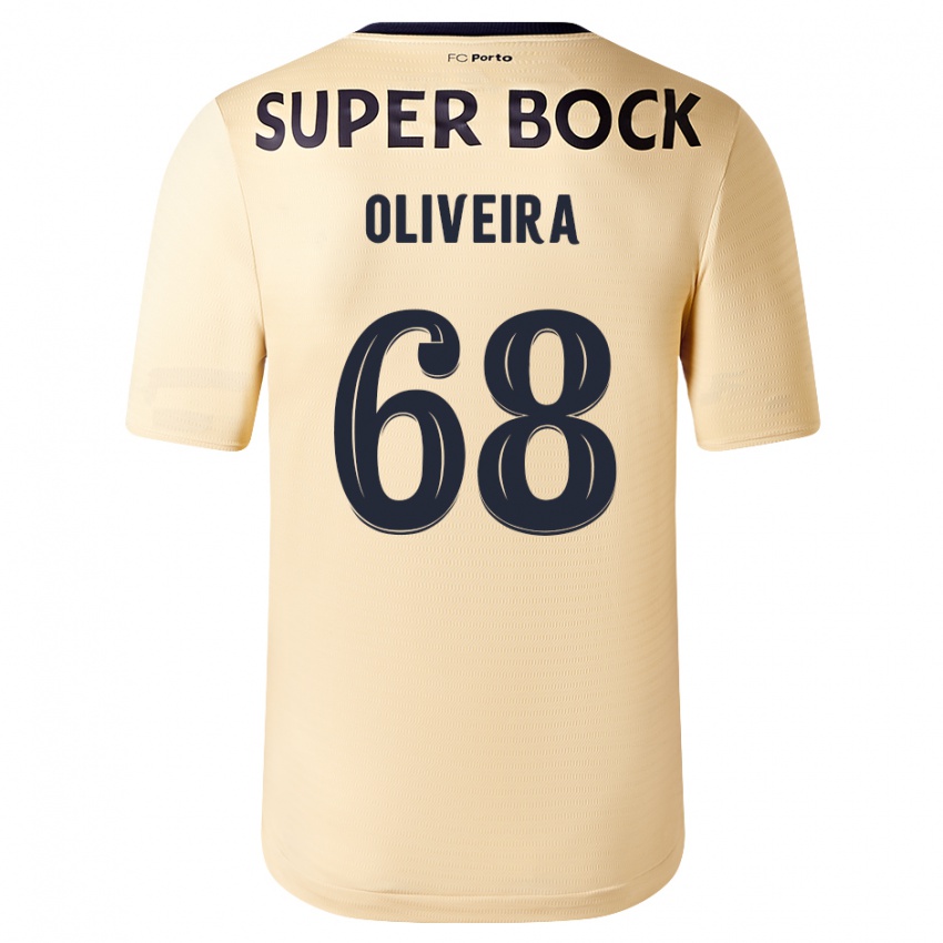 Criança Camisola André Oliveira #68 Bege-Dourado Alternativa 2023/24 Camisa