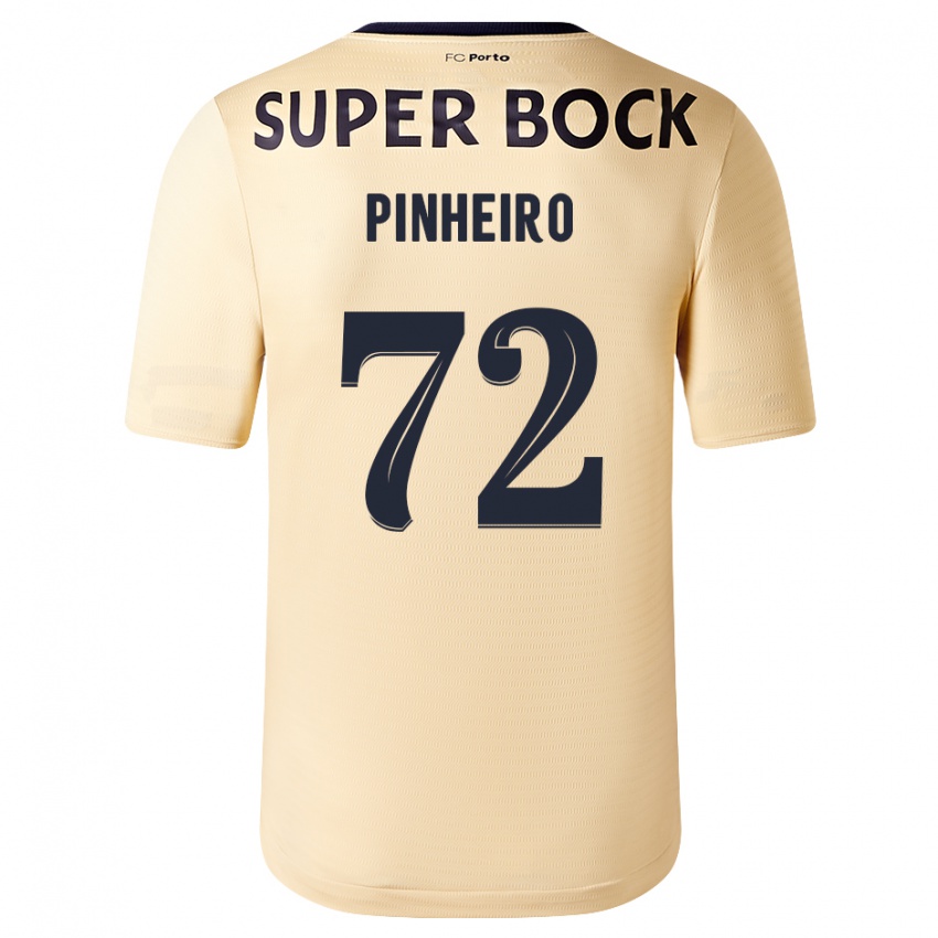 Criança Camisola Rodrigo Pinheiro #72 Bege-Dourado Alternativa 2023/24 Camisa
