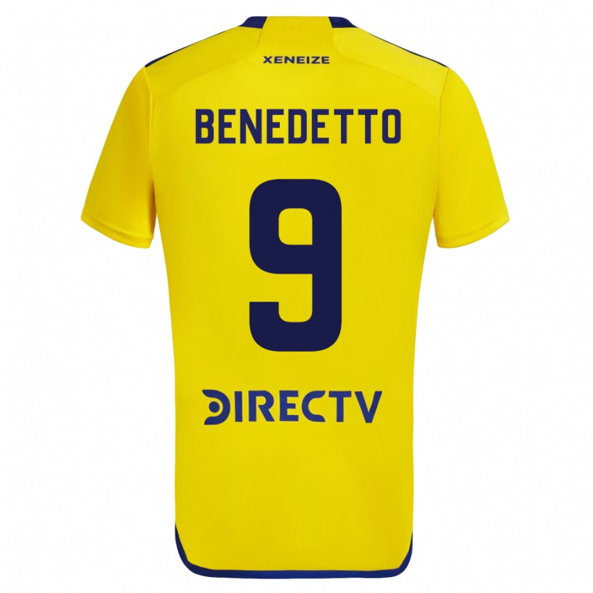 Criança Camisola Dario Benedetto #9 Amarelo Alternativa 2023/24 Camisa