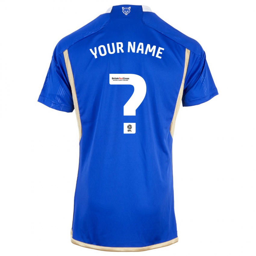 Homem Camisola Seu Nome #0 Azul Real Principal 2023/24 Camisa
