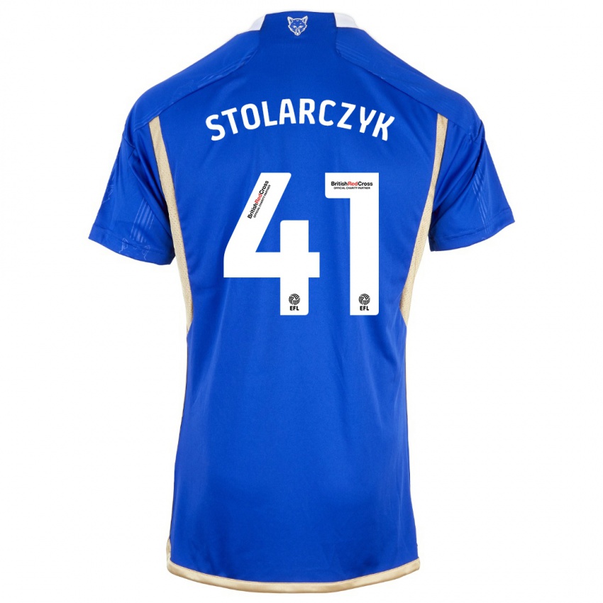 Homem Camisola Jakub Stolarczyk #41 Azul Real Principal 2023/24 Camisa