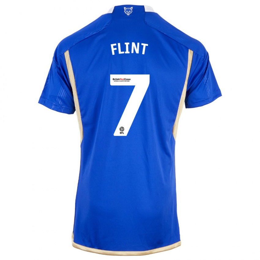 Homem Camisola Natasha Flint #7 Azul Real Principal 2023/24 Camisa