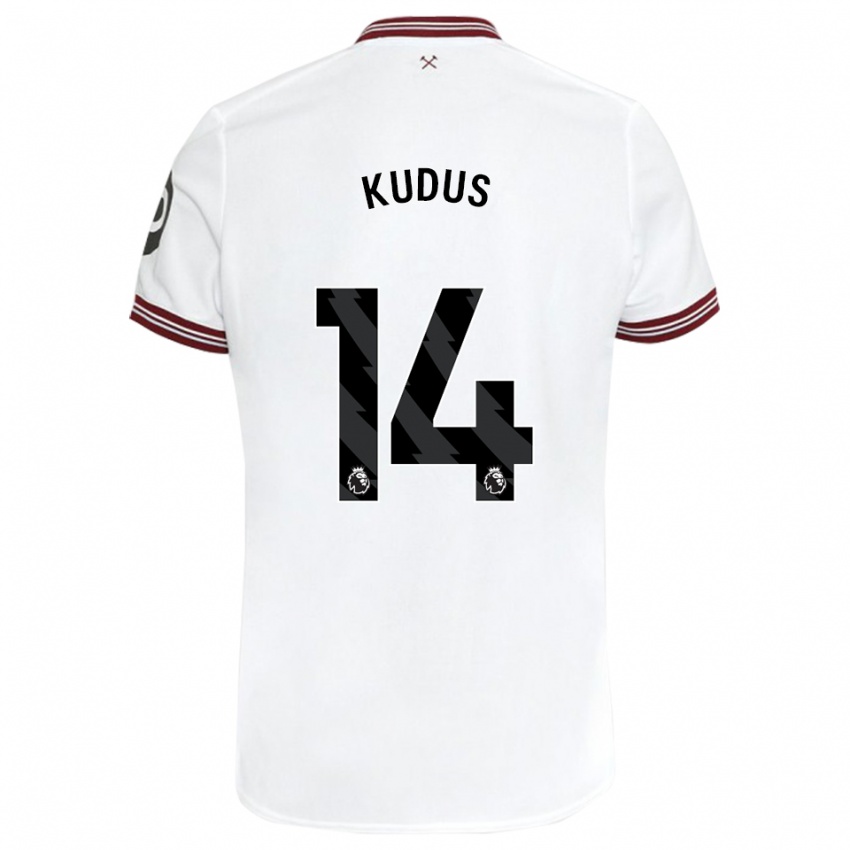 Homem Camisola Mohammed Kudus #14 Branco Alternativa 2023/24 Camisa