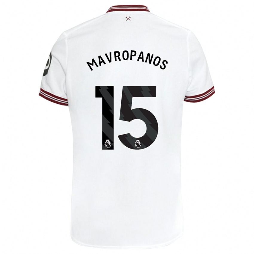 Homem Camisola Konstantinos Mavropanos #15 Branco Alternativa 2023/24 Camisa