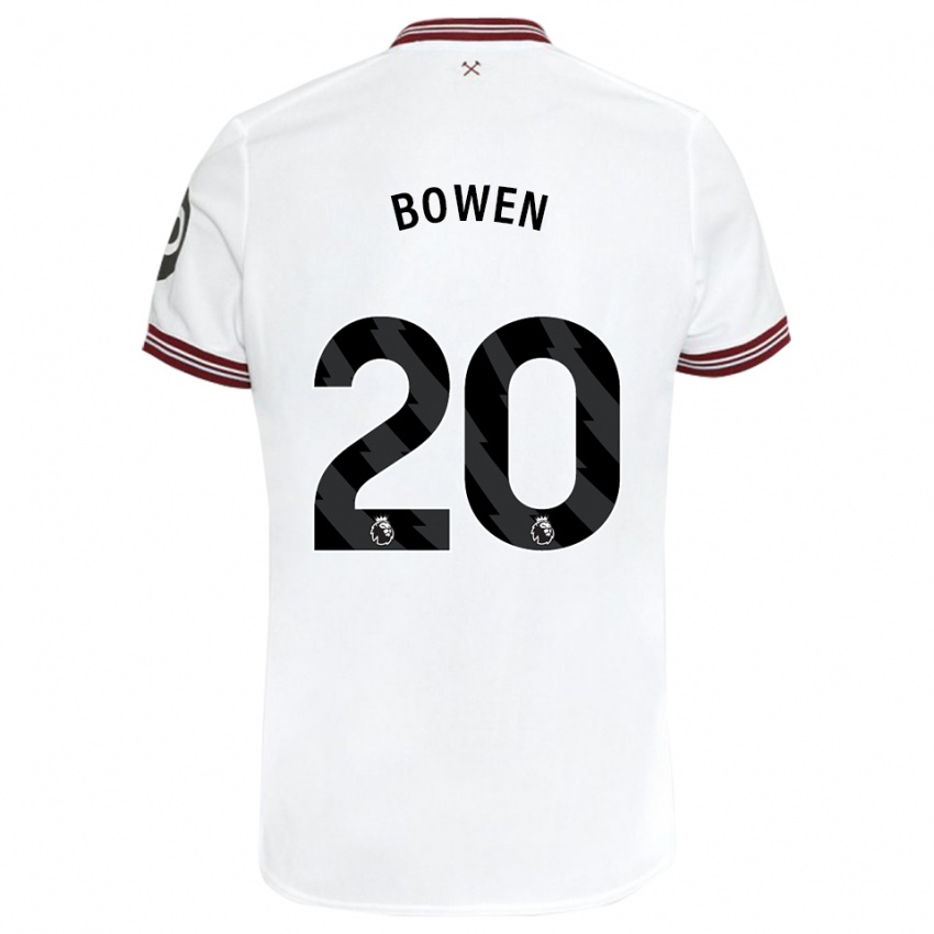Homem Camisola Jarrod Bowen #20 Branco Alternativa 2023/24 Camisa