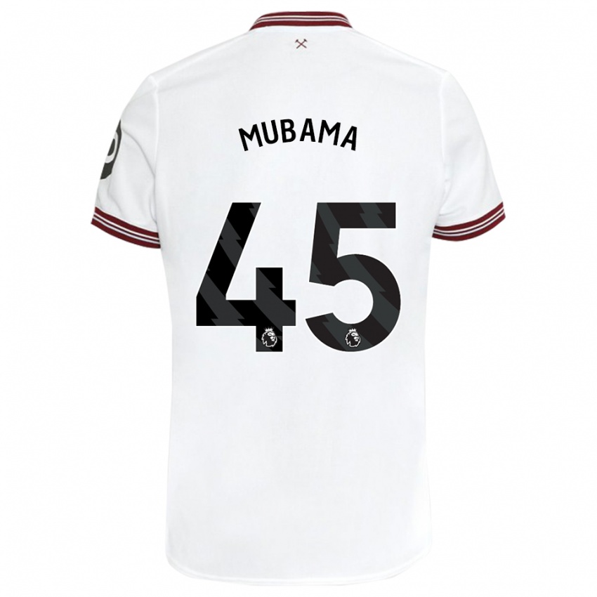 Homem Camisola Divin Mubama #45 Branco Alternativa 2023/24 Camisa