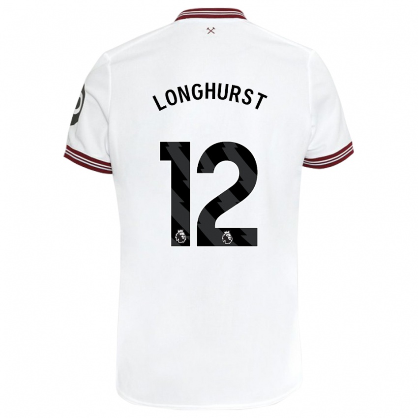 Homem Camisola Kate Longhurst #12 Branco Alternativa 2023/24 Camisa