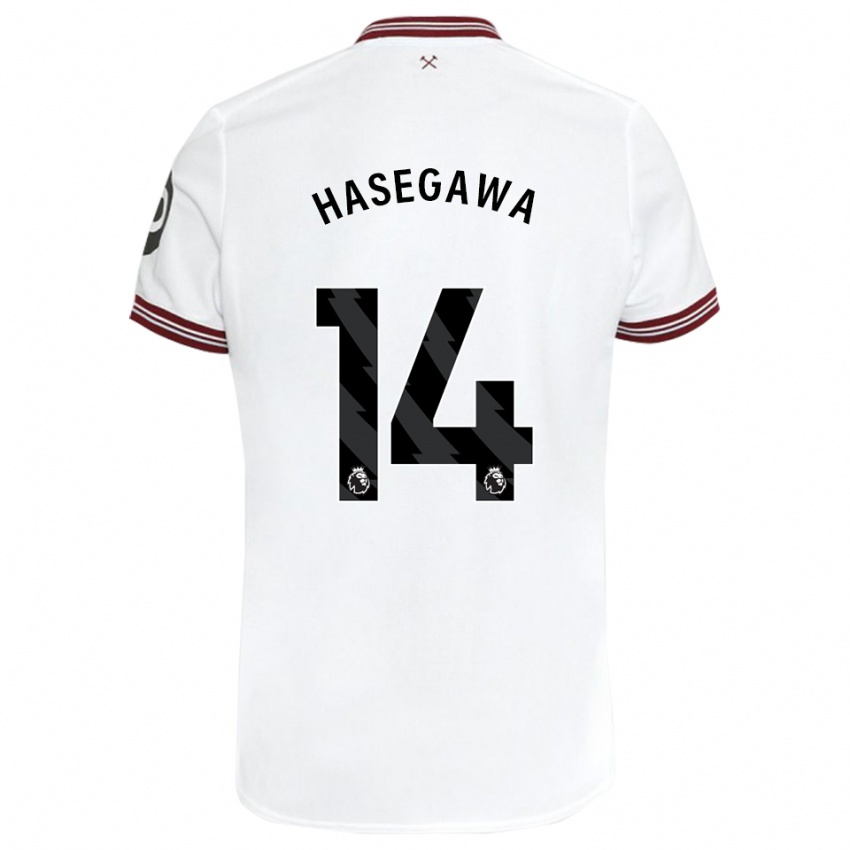 Homem Camisola Yui Hasegawa #14 Branco Alternativa 2023/24 Camisa