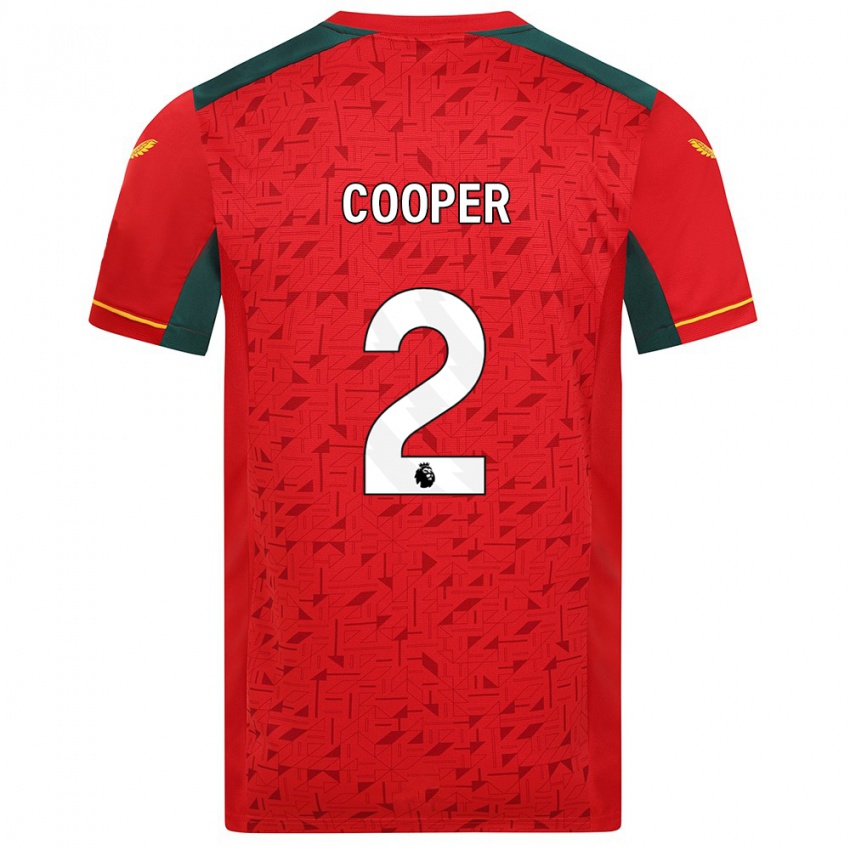 Homem Camisola Laura Cooper #2 Vermelho Alternativa 2023/24 Camisa