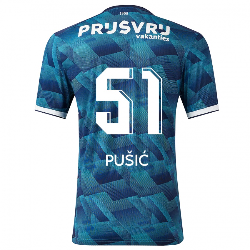Homem Camisola Noah Pušić #51 Azul Alternativa 2023/24 Camisa