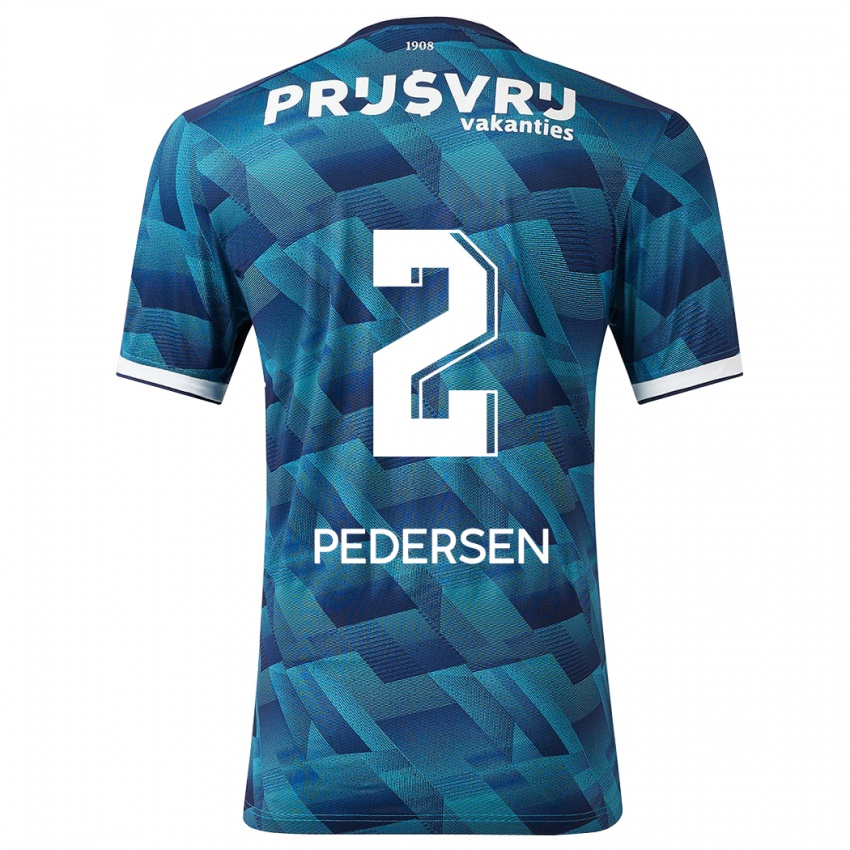 Homem Camisola Marcus Pedersen #2 Azul Alternativa 2023/24 Camisa