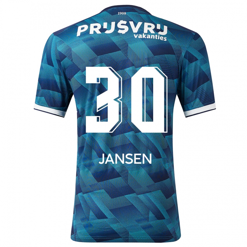 Homem Camisola Thijs Jansen #30 Azul Alternativa 2023/24 Camisa