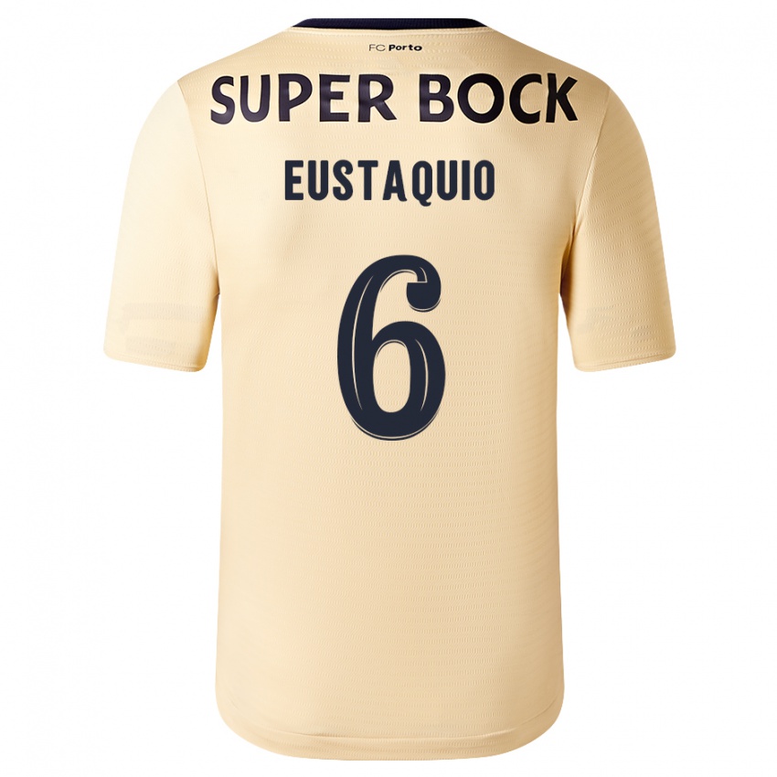 Homem Camisola Stephen Eustaquio #6 Bege-Dourado Alternativa 2023/24 Camisa