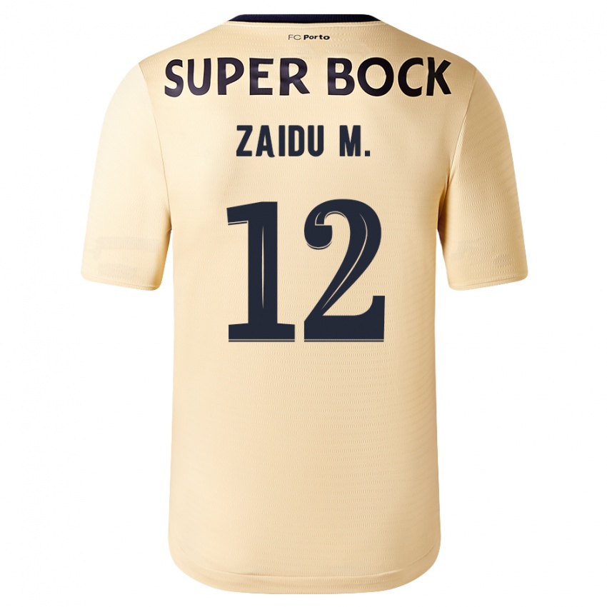 Homem Camisola Zaidu #12 Bege-Dourado Alternativa 2023/24 Camisa