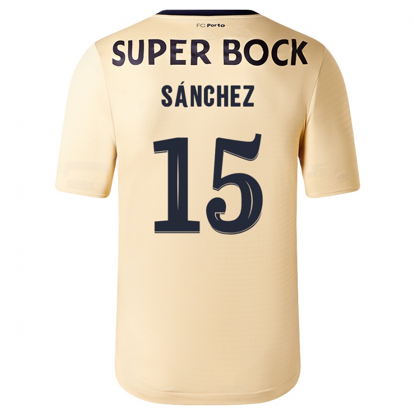 Homem Camisola Jorge Sanchez #15 Bege-Dourado Alternativa 2023/24 Camisa