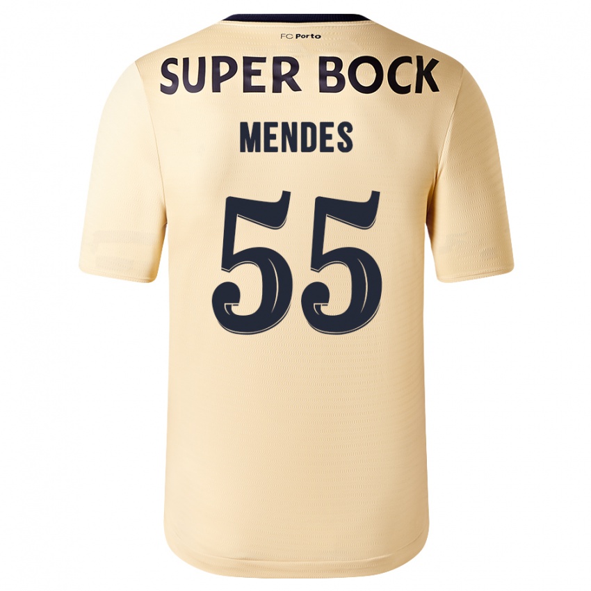 Homem Camisola Joao Mendes #55 Bege-Dourado Alternativa 2023/24 Camisa