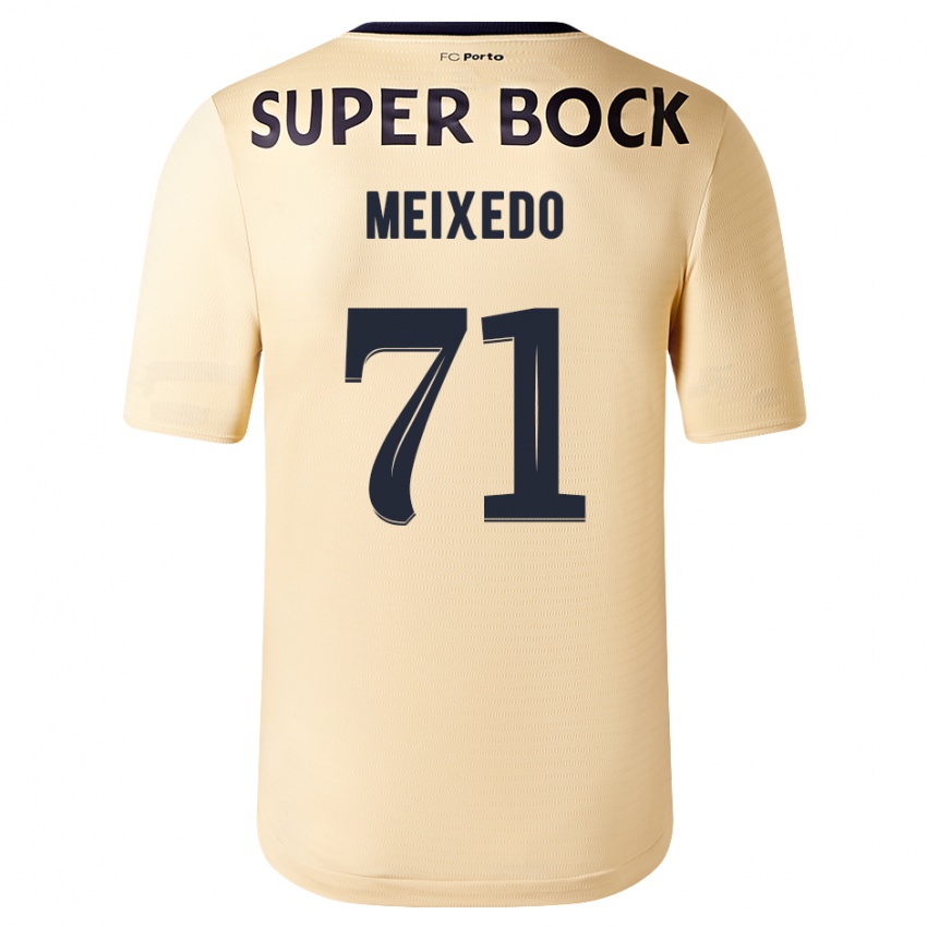 Homem Camisola Francisco Meixedo #71 Bege-Dourado Alternativa 2023/24 Camisa