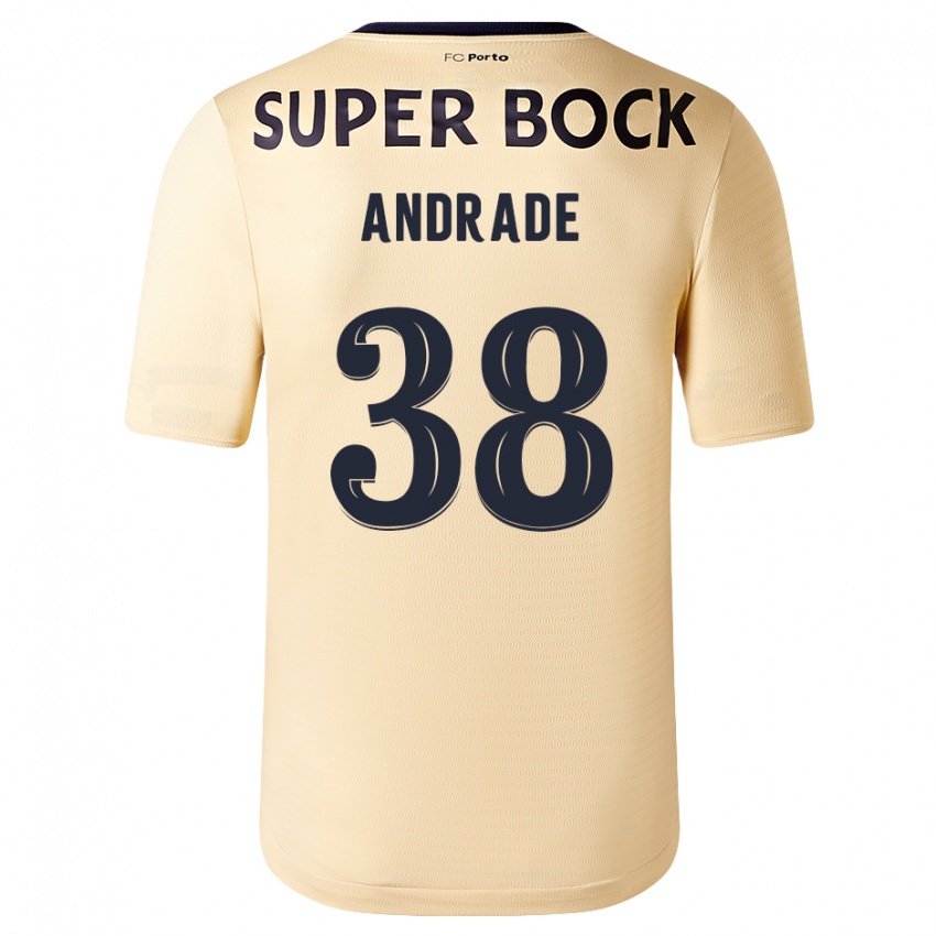 Homem Camisola Fernando Andrade #38 Bege-Dourado Alternativa 2023/24 Camisa
