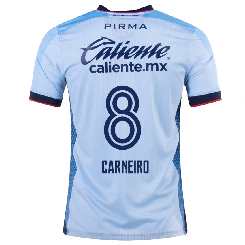 Homem Camisola Gonzalo Carneiro #8 Céu Azul Alternativa 2023/24 Camisa