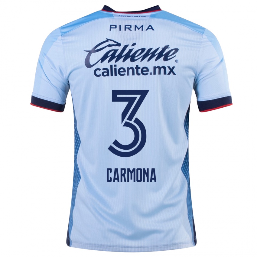 Homem Camisola Edith Carmona #3 Céu Azul Alternativa 2023/24 Camisa