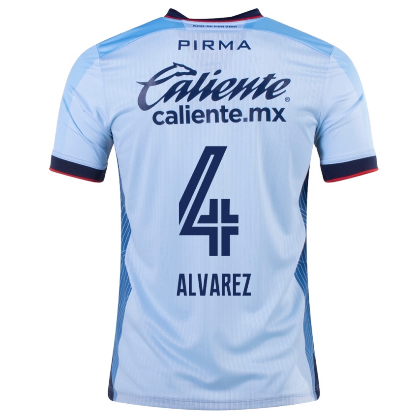 Homem Camisola Gabriela Alvarez #4 Céu Azul Alternativa 2023/24 Camisa