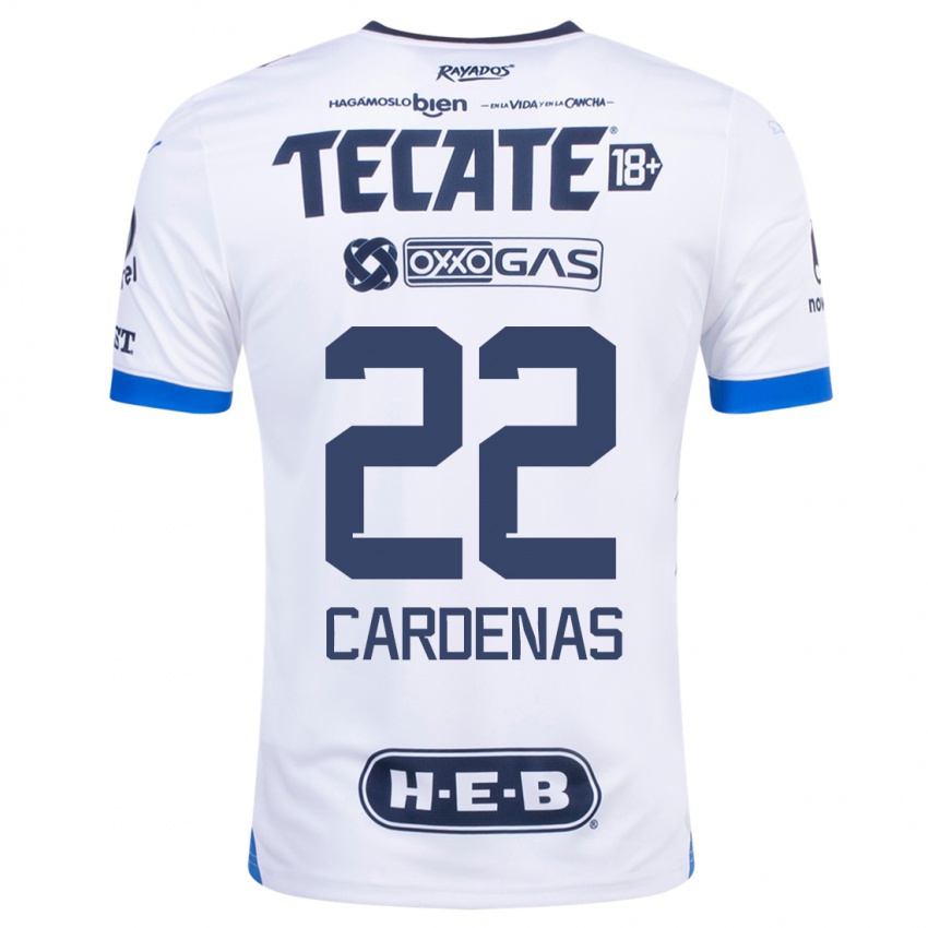 Homem Camisola Luis Cardenas #22 Branco Alternativa 2023/24 Camisa