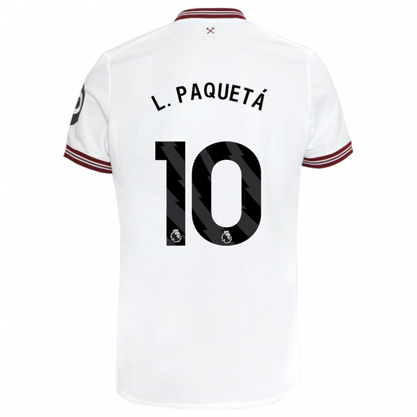 Mulher Camisola Lucas Paquetá #10 Branco Alternativa 2023/24 Camisa