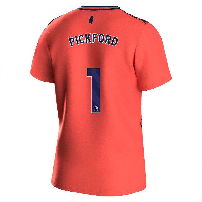 Mulher Camisola Jordan Pickford #1 Corais Alternativa 2023/24 Camisa