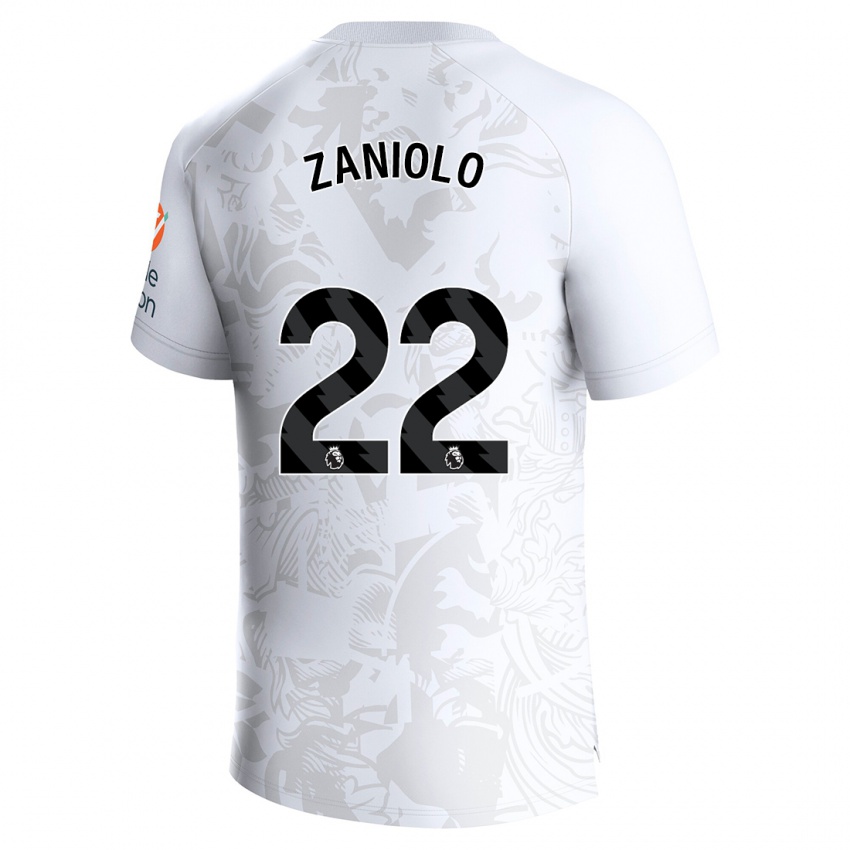 Mulher Camisola Nicolo Zaniolo #22 Branco Alternativa 2023/24 Camisa