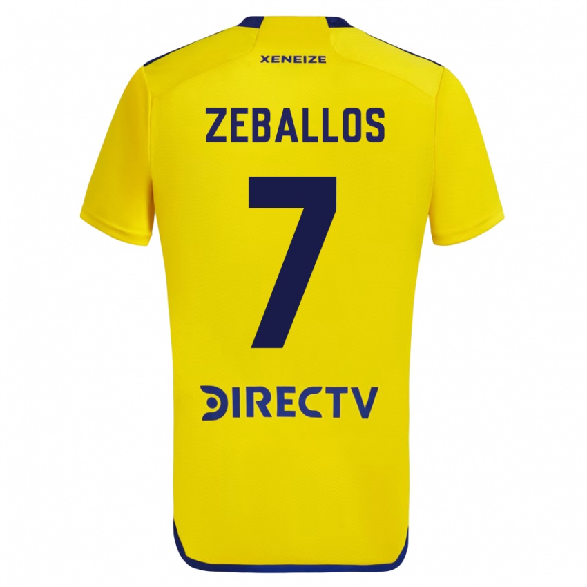 Mulher Camisola Exequiel Zeballos #7 Amarelo Alternativa 2023/24 Camisa