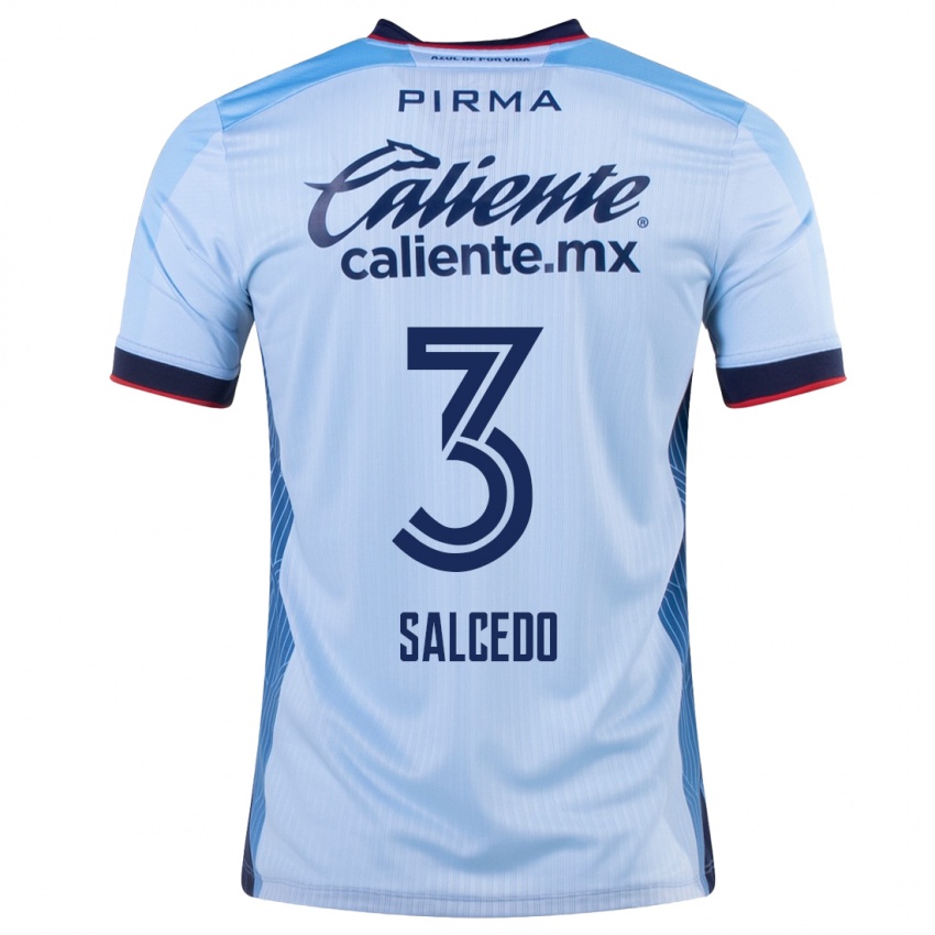 Mulher Camisola Carlos Salcedo #3 Céu Azul Alternativa 2023/24 Camisa