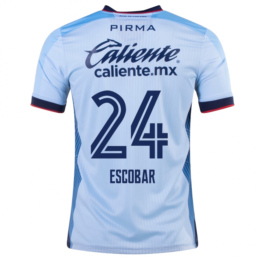 Mulher Camisola Juan Escobar #24 Céu Azul Alternativa 2023/24 Camisa