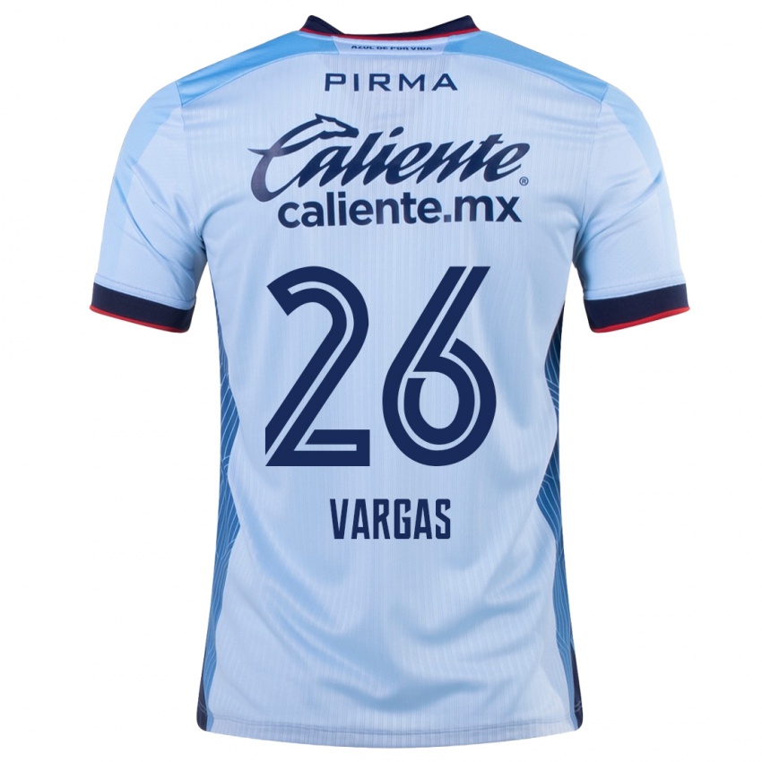 Mulher Camisola Carlos Vargas #26 Céu Azul Alternativa 2023/24 Camisa