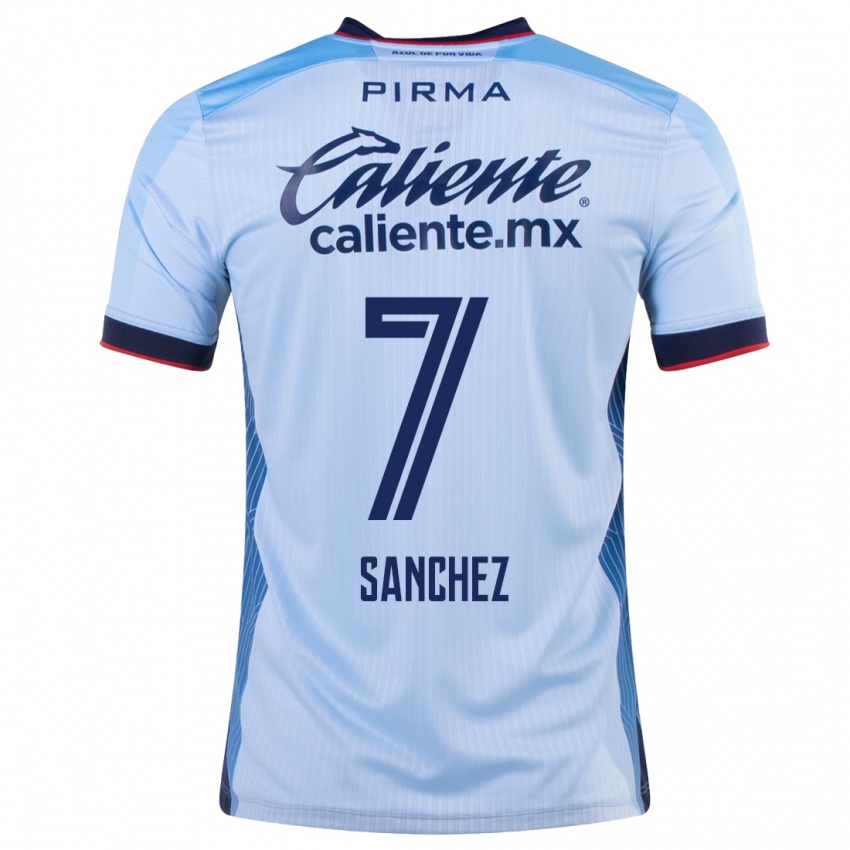 Mulher Camisola Andrea Sanchez #7 Céu Azul Alternativa 2023/24 Camisa
